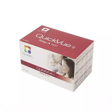 Quidel Respiratory Test Kit QuickVue+ Strep A Infectious Disease Immunoassay Strep A Test Throat Swab Sample 25 Tests Non-CLIA Waived - KT/25 - 20122-KT