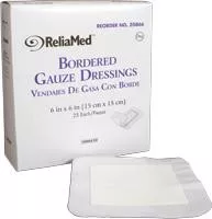 Reliamed B66 - ReliaMed Sterile Bordered Gauze Dressing 6" x 6"