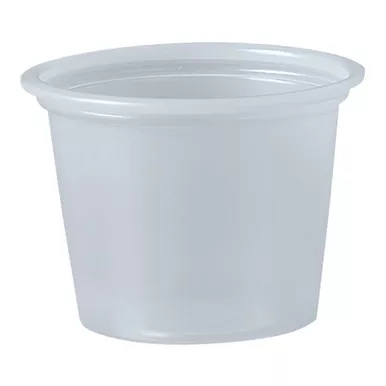 RJ Schinner Co P100N - Souffle Cup Solo 1 oz. Translucent Plastic Disposable