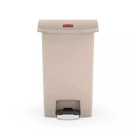 RJ Schinner Co Trash Can Rubbermaid Slim Jim 13 gal. Rectangular Beige Plastic Step On - Each - 1883458-EA