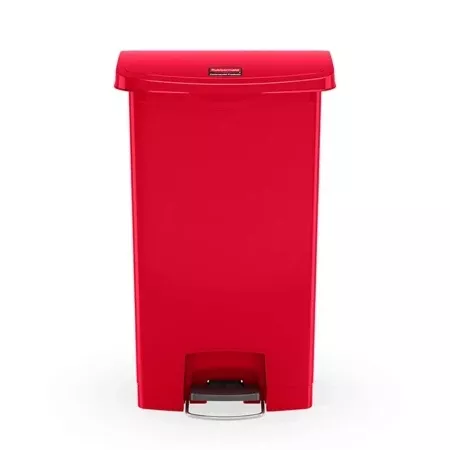 RJ Schinner Co Trash Can Rubbermaid Slim Jim 13 gal. Rectangular Red Plastic Step On - Each - 1883566-EA