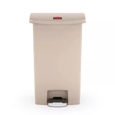 RJ Schinner Co Trash Can Rubbermaid Slim Jim 18 gal. Rectangular Beige Plastic Step On - Each - 1883460-EA