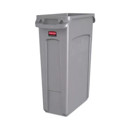 RJ Schinner Co Trash Can Rubbermaid Slim Jim 23 gal. Rectangular Gray LLDPE Open Top - Case of 4 - FG354060GRAY-CS