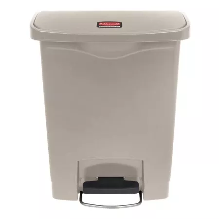 RJ Schinner Co Trash Can Rubbermaid Slim Jim 8 gal. Rectangular Beige Plastic Step On - Each - 1883456-EA