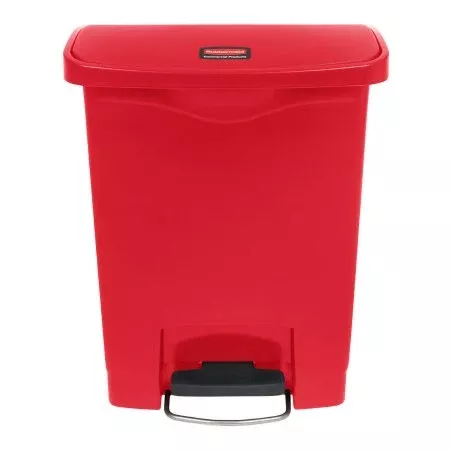 RJ Schinner Co Trash Can Rubbermaid Slim Jim 8 gal. Rectangular Red Plastic Step On - Each - 1883564-EA