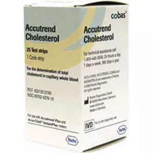 Roche 5213312160 - Reagent Test Strip Accutrend Plus Cholesterol For Accutrend Plus Meter 25 Tests 25 Test Strips, 1 Code Strip