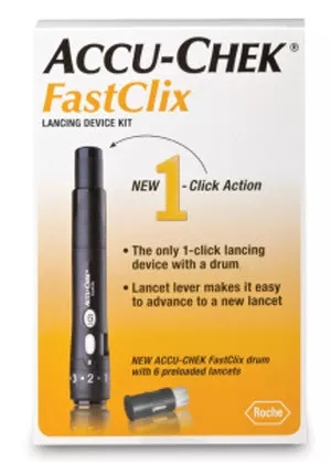 Roche 5864666160 - Lancing Device Accu-Chek Preloaded Safety Drum Push Button Activation Multiple Sites