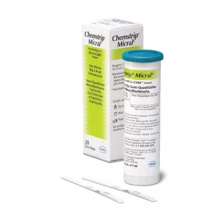 Roche Diagnostics Reagent Test Strip Chemstrip Albumin For Visual Read 30 per Bottle - VL/1 - 11544039160-VL