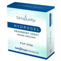 Safe N Simple SNS58312 - Simpurity Hydrogel Dressing with Adhesive Border, 2" x 2"