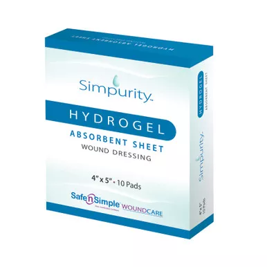 Safe N Simple SNS58345 - Simpurity Hydrogel Wound Dressing, 4" x 5"