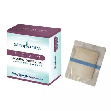 Safe N Simple SNS72302 - Safe N Simple Simpurity Foam with Adhesive Border, 2" x 2"