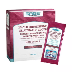 Sage 9705 - 2% Chlorhexidine Gluconate Cloth, 7.5" x 7.5"