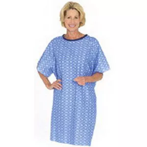Salk 550BP - Tieback Patient Gown, Blue Plaid, One Size