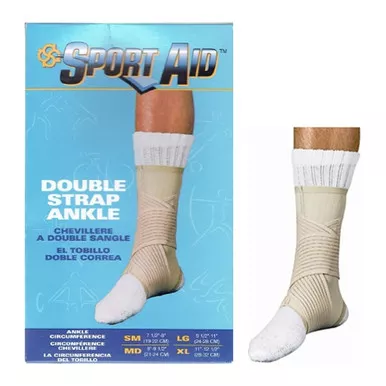 Scott Specialties SA0325 BEI SM - Sport Aid Double Strap Ankle Support, Small