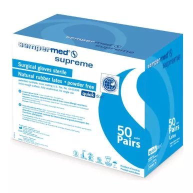 Sempermed USA SPFP650 - Surgical Glove Sempermed Supreme Size 6.5 Sterile Latex Standard Cuff Length Fully Textured Ivory Not Chemo Approved