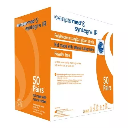 Sempermed USA Surgical Glove Sempermed Syntegra IR Size 6.5 Sterile Polyisoprene Standard Cuff Length Micro-Textured Ivory Not Chemo Approved - Case of 240 - SIR650-CS