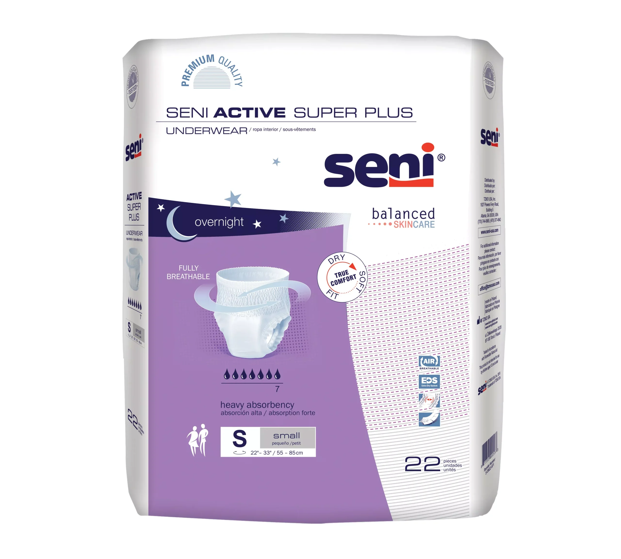 SENI ACTIVE SUPER PLUS PULL UP UNDERWEAR SMALL- 22"-33"- Pack of 22