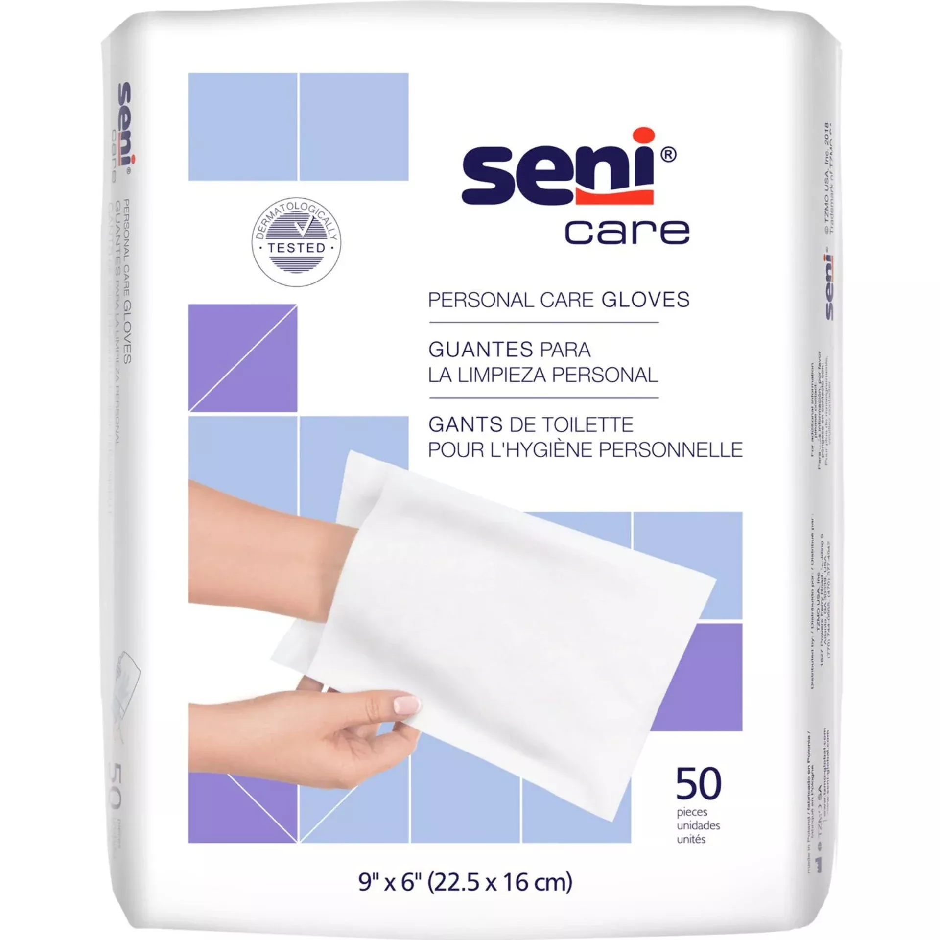 SENI CARE PERSONAL CARE GLOVES - 9"x6"- Pack of 50