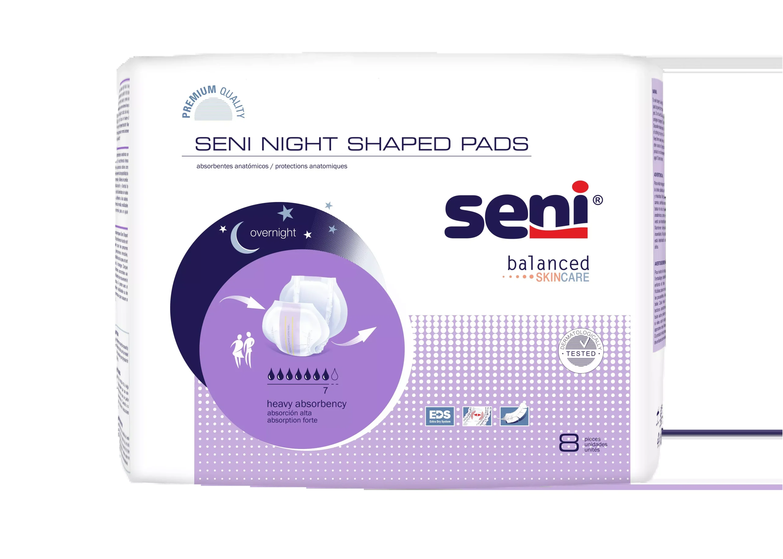 SENI NIGHT SHAPED PADS- 27"- Pack of 8