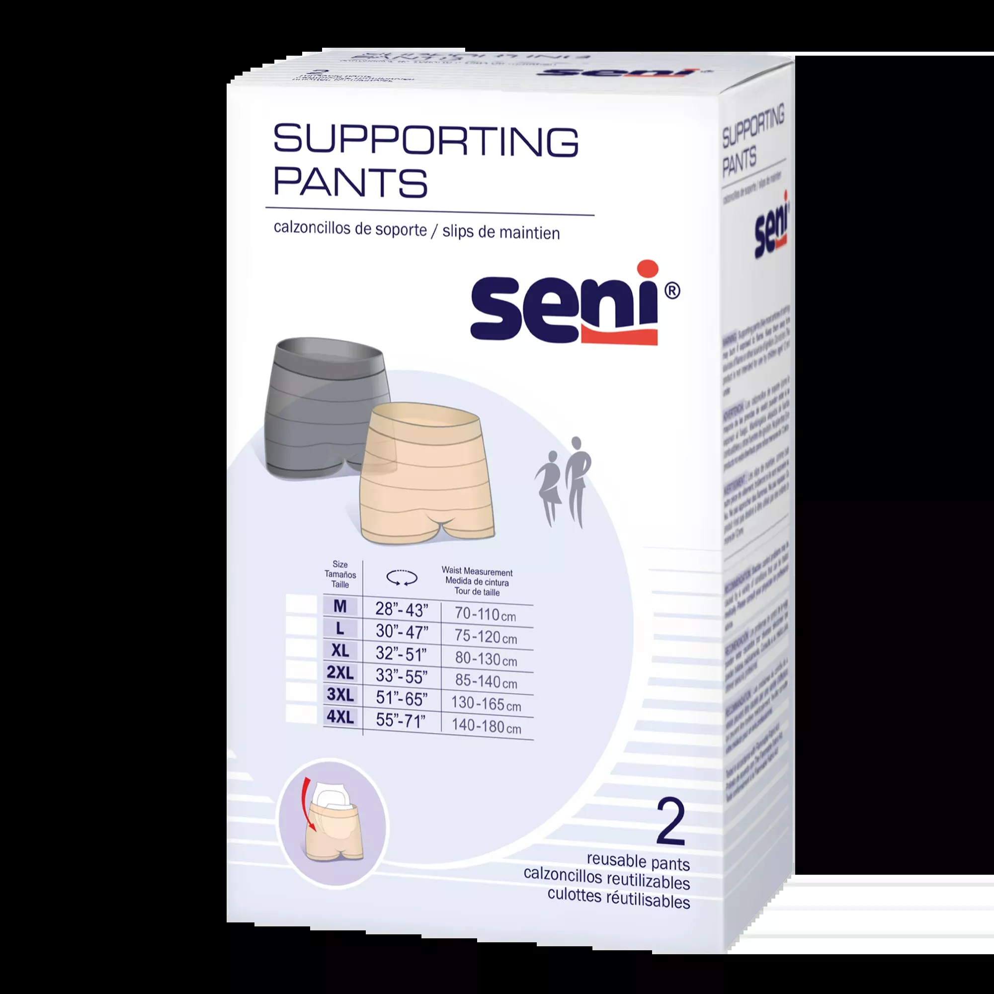 Seni Supporting Pants EXTRA LARGE nude/black, 2 pc- 1 Pack