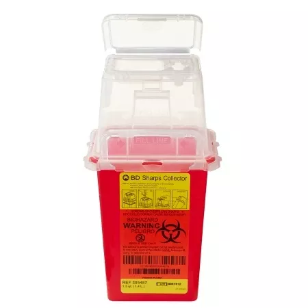 Sharps Container BD™ Red Base 9 H X 4-1/2 W X 4 D Inch Vertical Entry 0.375 Gallon- 1 Each