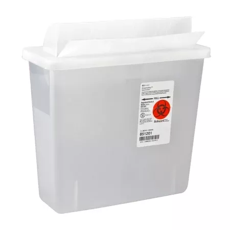 Sharps Container In-Room™ Translucent Base 11 H X 10-3/4 W X 4-3/4 D Inch Horizontal Entry 1.25 Gallon- 1 Each