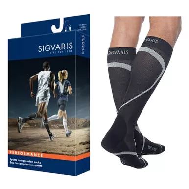 Sigvaris 412CSS99 - 412C Motion High Tech Calf, 20-30mmHg, Unisex, Size SS, Black