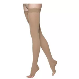 Sigvaris 862NMLO66 - 862N Essential Opaque Thigh, 20-30mmHg, Open Toe, Medium, Long, Crispa