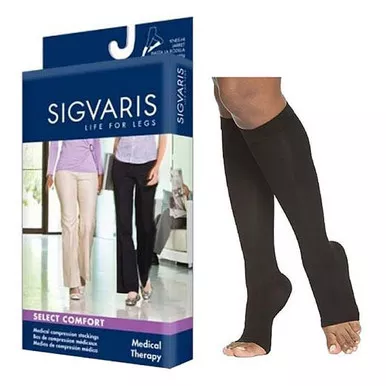 Sigvaris 863CLLO99 - Select Comfort Calf, 30-40, Large, Long, Open, Black