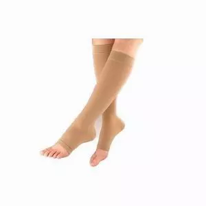 Sigvaris 863CMSO66 - 863C Essential Opaque Calf, 30-40mmHg, Open Toe, Medium, Short, Crispa