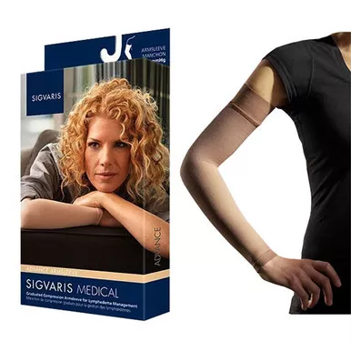 Sigvaris 912AMLO77/PS - 912Advanced Arm 20-30mmHg Medium Long Beige Grip Top Plus