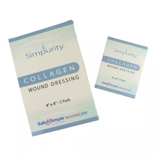 Simpurity Collagen Pad Wound Dressing, 4" X 4"- 1 Each