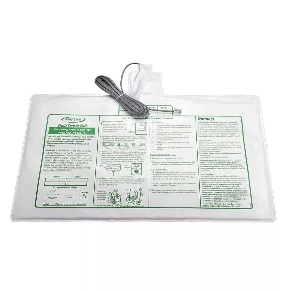 Smart Caregiver CordLess Sensor Pads (Bed, Chair and Floor Mat) CordLess Bed Sensor Pad, 20" x 30", 1 Yr. Pad Life - 712612