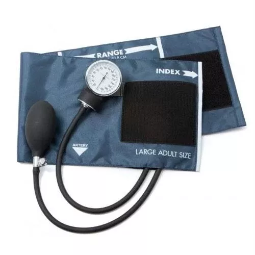 Standard Aneroid Sphygmomanometer, Large Adult, Navy- 1 Each