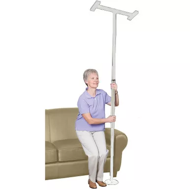 Standers 1150-W - Security Pole / Grab Bar White Powder-Coated Steel