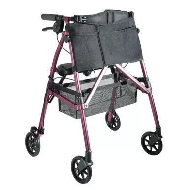 Standers 4350-RR - EZ Fold-N-Go Rollator, 6" Wheels, Regal Rose
