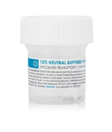 StatLab Medical Products Prefilled Formalin Container StatClick™ 20 mL Fill in 40 mL (1.35 oz.) Screw Cap Warning Label NonSterile - Case of 96 - NB0115-CS