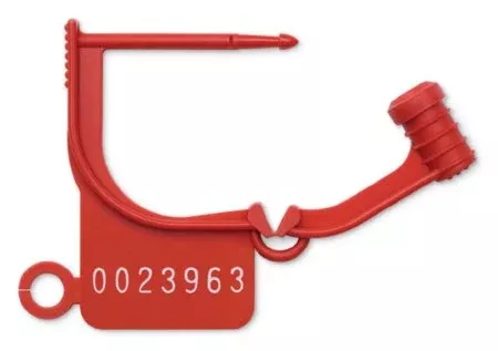 Steris Locking Tag Key Surgical Numbered Red Plastic 1 Inch - Pack of 100 - LT400N-PK