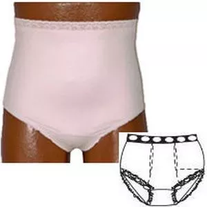 Team Options 80001-S-CENTER - OPTIONS Ladies' Basic with Built-In Barrier/Support, Light Yellow, Center Stoma, Small 4-5, Hips 33" - 37"