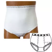 Team Options 80204MD - OPTIONS Ladies' Basic with Built-In Barrier/Support, White, Dual Stoma, Medium 6-7, Hips 37" - 41"