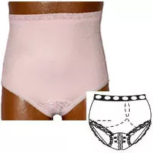 Team Options 81001-M-L - OPTIONS Split-Lace Crotch with Built-In Barrier/Support, Light Yellow, Left Side Stoma, Medium 6-7, Hips 37" - 41"