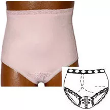 Team Options 81001-S-R - OPTIONS Split-Lace Crotch with Built-In Barrier/Support, Light Yellow, Right Side Stoma, Small 4-5, Hips 33" - 37"