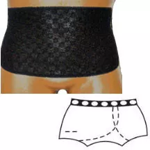 Team Options 83002LL - OPTIONS Open Crotch with Built-In Barrier/Support, Black, Left-Side Stoma, Large 8-9, Hips 41" - 45"