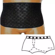 Team Options 83002LR - OPTIONS Open Crotch with Built-In Barrier/Support, Black, Right-Side Stoma, Large 8-9, Hips 41"-45"