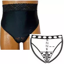 Team Options 83202XLC - OPTIONS Split-Cotton Crotch with Built-In Barrier/Support, Black, Center Stoma, X-Large, Hips 45" - 47"