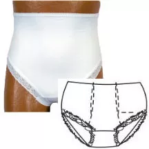 Team Options 880-04-XLD - OPTIONS Ladies Brief with Built-In Barrier/Support, White, Dual Stoma, X-Large 10
