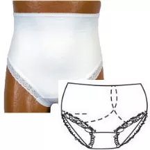 Team Options 880-04-XLL - OPTIONS Ladies' Brief with Built-In Barrier/Support, White, Left-Side Stoma, X-Large 10, Hips 45" - 47"