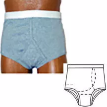 Team Options 90006LL - OPTIONS Men's Basic With Built-In Barrier/Support, Gray, Left-Side Stoma, Large 40-42