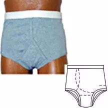 Team Options 90006XLR - OPTIONS Men's Basic With Built-In Barrier/Support, Gray, Right-Side Stoma, X-Large 44-46