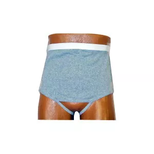 Team Options 93006MC - OPTIONS Men's Backless with Built-In Barrier/Support, Gray, Center Stoma, Medium 36-38